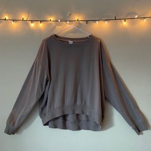 h&m basics tan crew sweatshirt